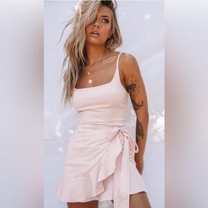 Princess Polly Cottage Hill Mini Dress Blush Size 0